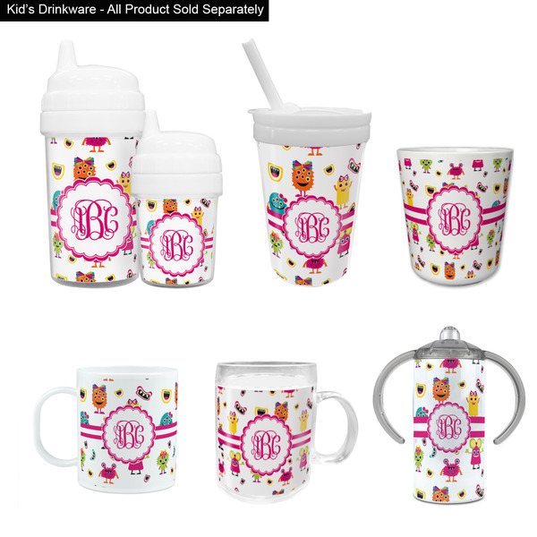 Girly Monsters Kid's Drinkware - Customized & Personalized