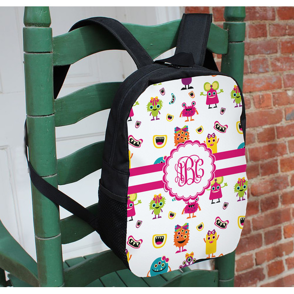 Girly Monsters Kids Backpack - In Context