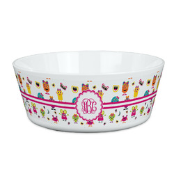 Girly Monsters Kid's Bowl (Personalized)