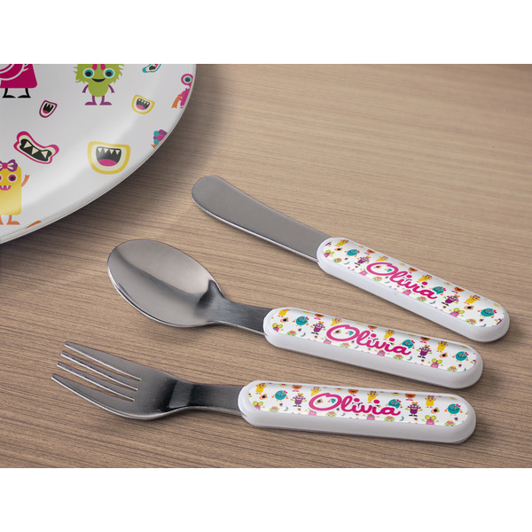 Girly Monsters Kids Flatware w/ Plate