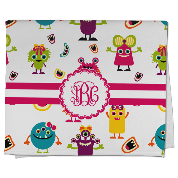 Custom Girly Monsters Kitchen Towel - Poly Cotton w/ Monograms