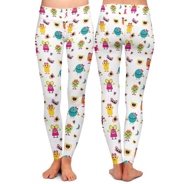 Girly Monsters Ladies Leggings - Front and Back