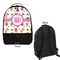 Girly Monsters Large Backpack - Black - Front & Back View
