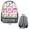 Girly Monsters Large Backpack - Gray - Front & Back View