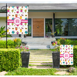 Girly Monsters Large Garden Flag - Single Sided (Personalized)