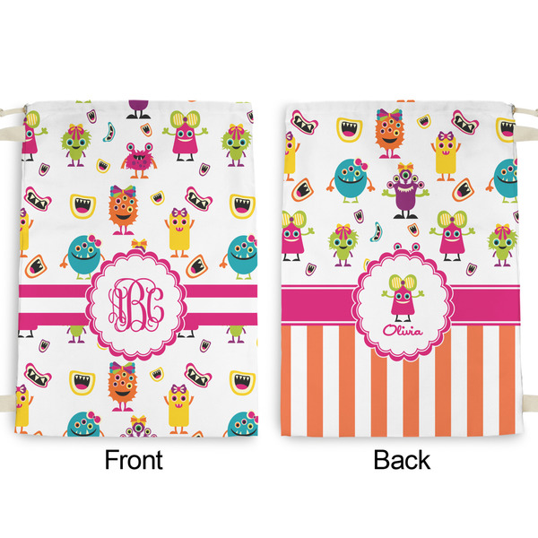 Girly Monsters Large Laundry Bag - Front & Back View