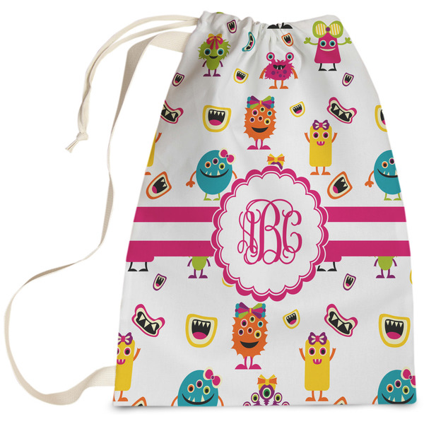 Custom Girly Monsters Laundry Bag - Large (Personalized)