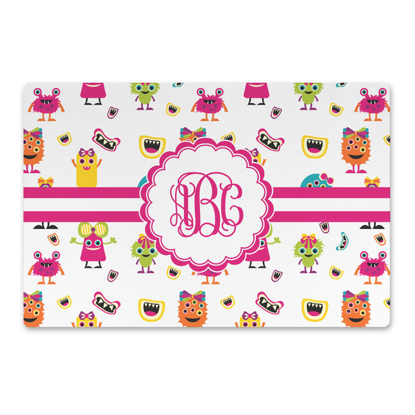 Custom Girly Monsters Large Rectangle Car Magnet (Personalized)