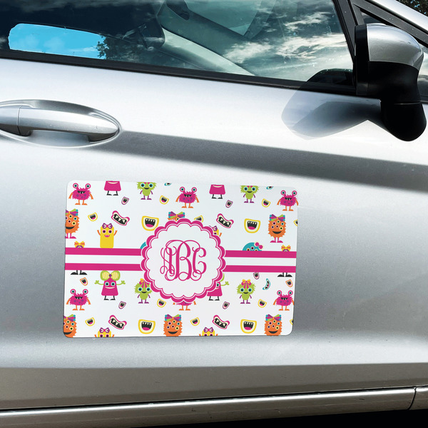 Girly Monsters Large Rectangle Car Magnets- In Context