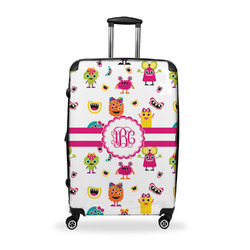 Girly Monsters Suitcase - 28" Large - Checked w/ Monogram