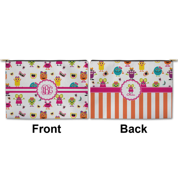 Girly Monsters Large Zipper Pouch Approval (Front and Back)