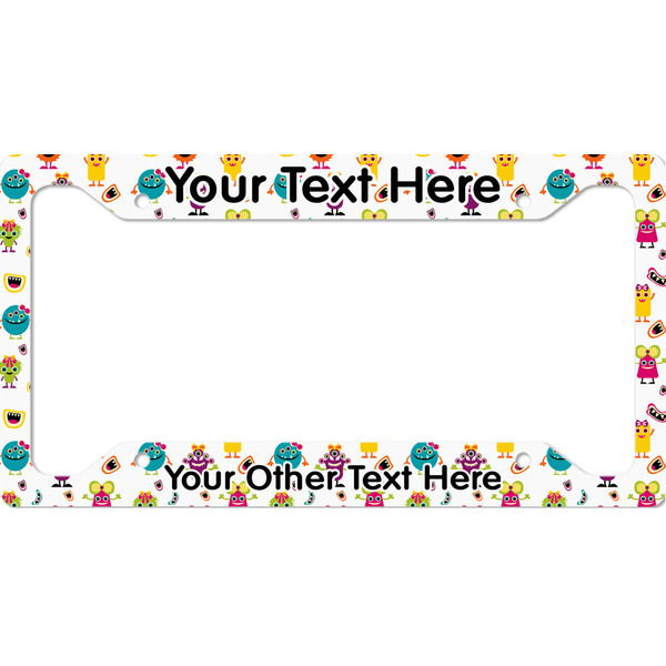 Custom Girly Monsters License Plate Frame - Style A (Personalized)