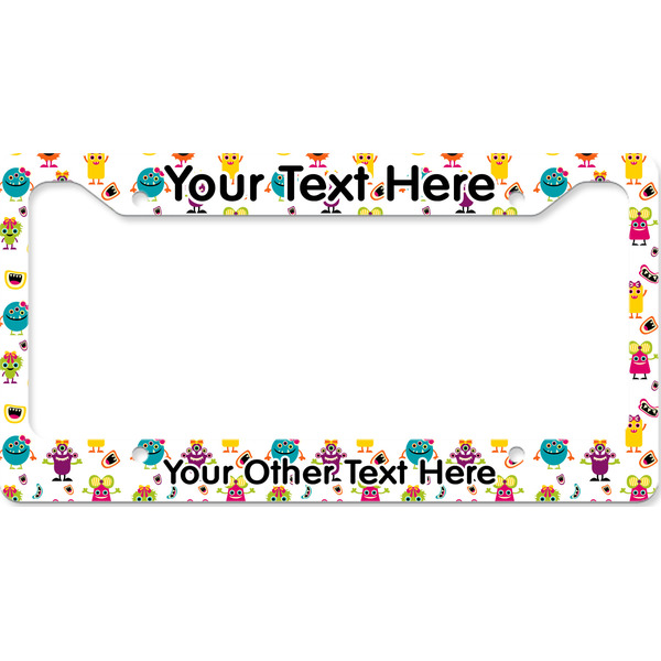 Custom Girly Monsters License Plate Frame - Style B (Personalized)