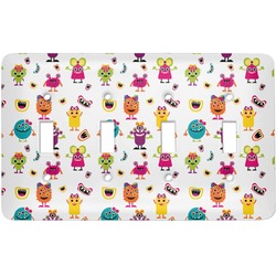 Girly Monsters Light Switch Cover (4 Toggle Plate)