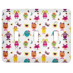 Girly Monsters Light Switch Cover (3 Toggle Plate)