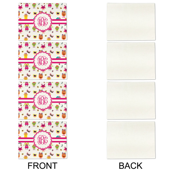 Girly Monsters Linen Placemat - APPROVAL Set of 4 (single sided)