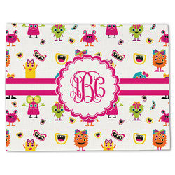Girly Monsters Single-Sided Linen Placemat - Single w/ Monogram