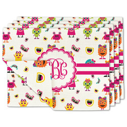 Girly Monsters Linen Placemat w/ Monogram