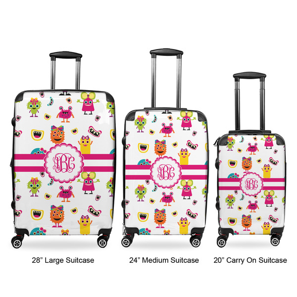 Girly Monsters Luggage Bags all sizes - With Handle