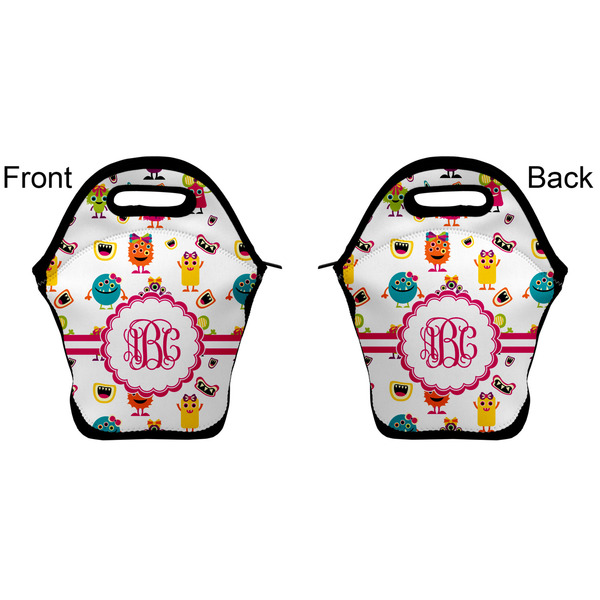 Girly Monsters Lunch Bag - Front and Back