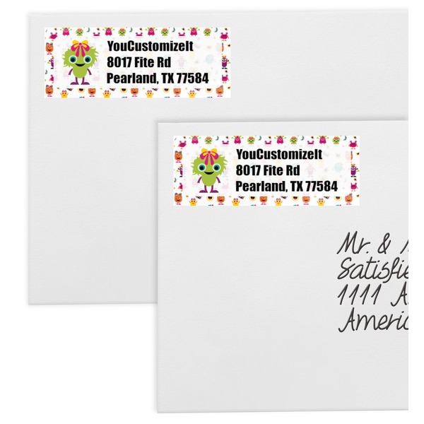 Girly Monsters Mailing Labels - Double Stack Close Up