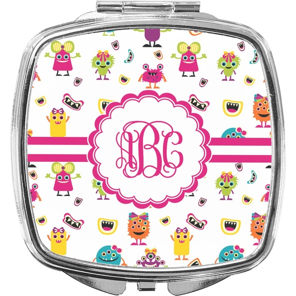 Custom Girly Monsters Compact Makeup Mirror (Personalized)