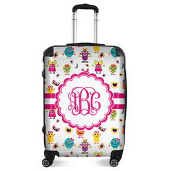 Girly Monsters Suitcase - 24" Medium - Checked (Personalized)