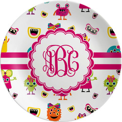 Girly Monsters Melamine Salad Plate - 8" (Personalized)