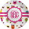 Girly Monsters Melamine Plate (Personalized)