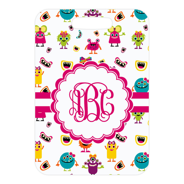 Girly Monsters Metal Luggage Tag - Front Without Strap