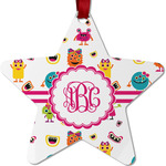 Girly Monsters Metal Star Ornament - Double Sided w/ Monogram