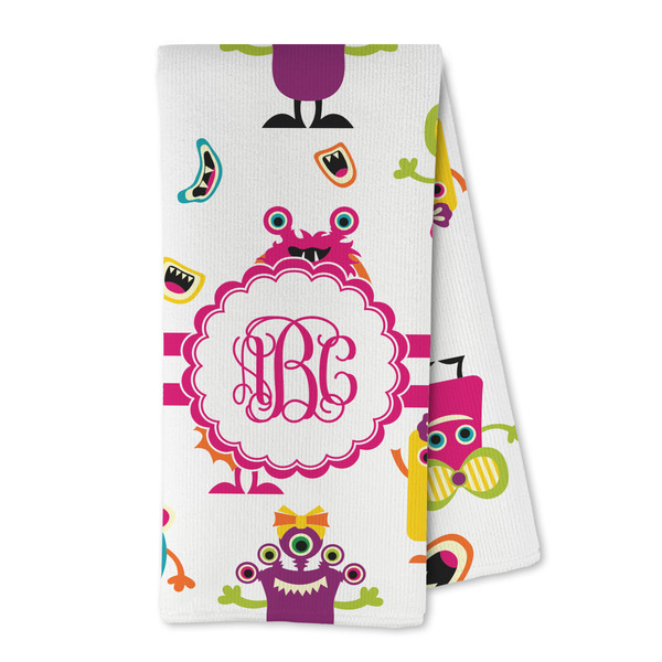 Custom Girly Monsters Kitchen Towel - Microfiber (Personalized)