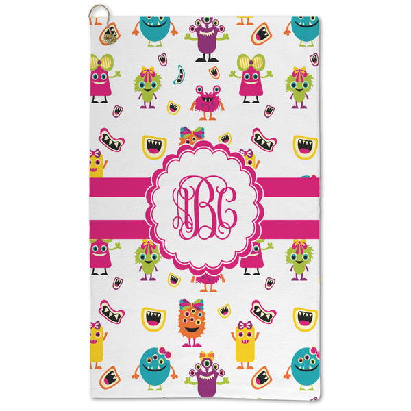 Custom Girly Monsters Microfiber Golf Towel (Personalized)