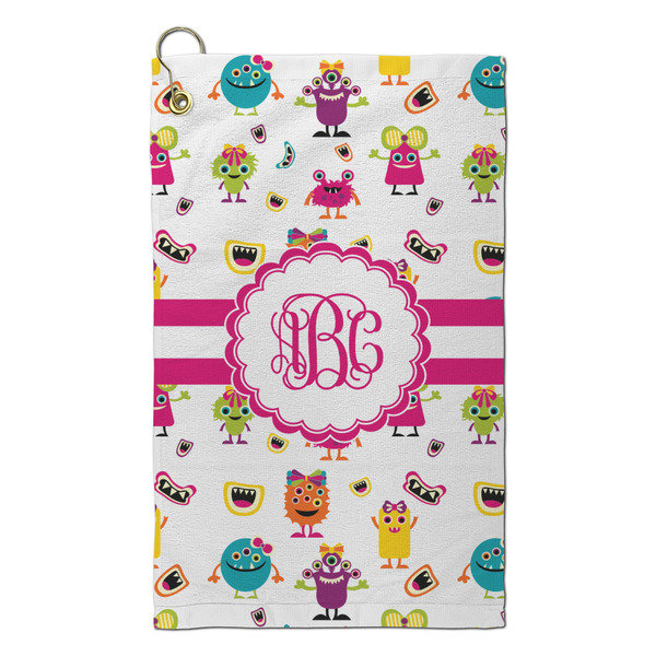 Custom Girly Monsters Microfiber Golf Towel - Small (Personalized)