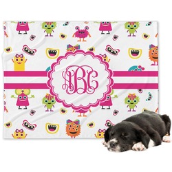 Girly Monsters Dog Blanket - Large (Personalized)