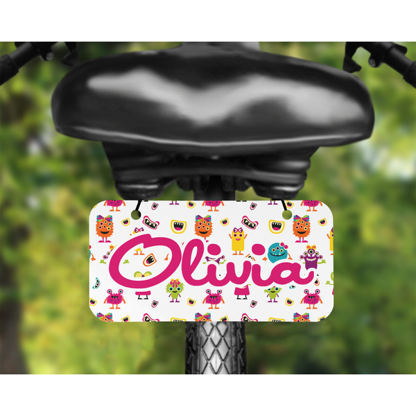 Girly Monsters Mini License Plate on Bicycle - LIFESTYLE Two holes