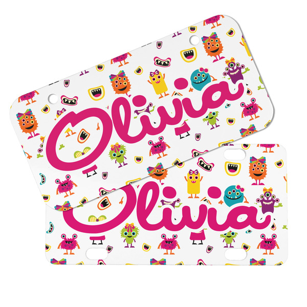 Girly Monsters Mini License Plates - MAIN (4 and 2 Holes)