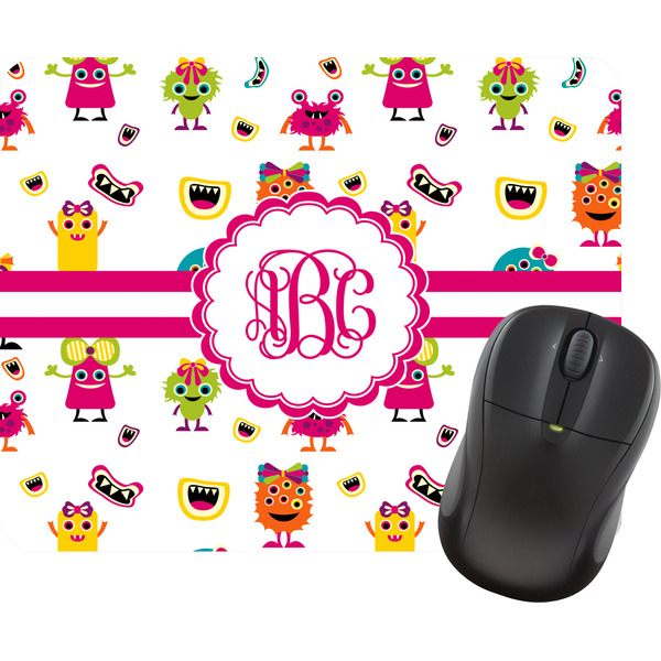Custom Girly Monsters Rectangular Mouse Pad (Personalized)