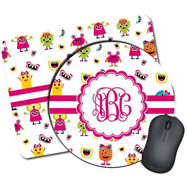 Custom Girly Monsters Mouse Pad (Personalized)