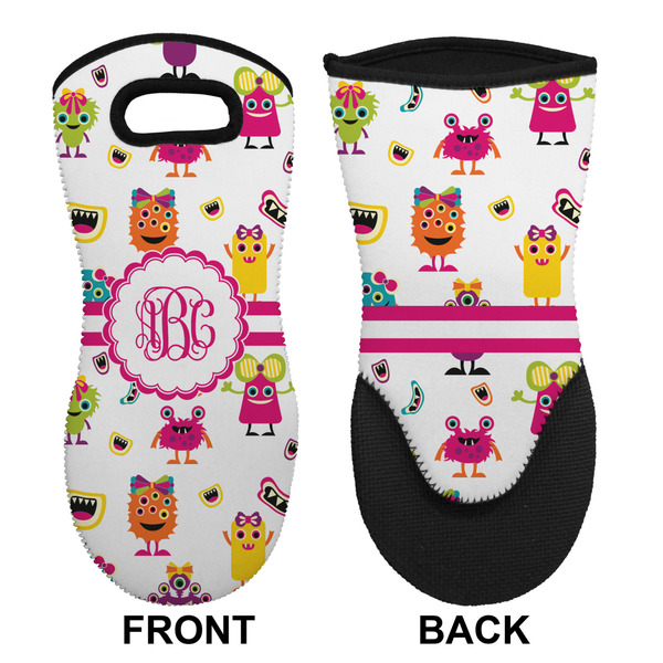 Girly Monsters Neoprene Oven Mitt (Front & Back)