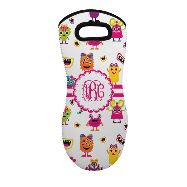 Custom Girly Monsters Neoprene Oven Mitt w/ Monograms