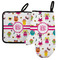 Girly Monsters Left Oven Mitt & Pot Holder Set w/ Monogram