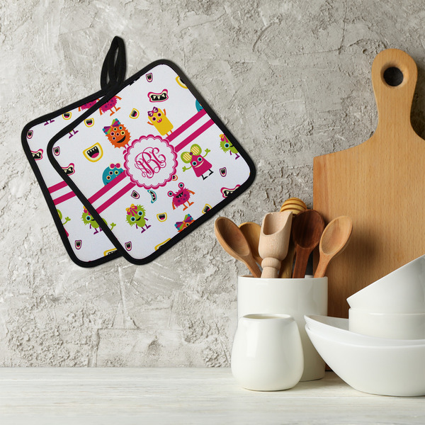 Girly Monsters Neoprene Pot Holder - Set of 2  LIFESTYLE