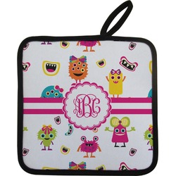 Girly Monsters Pot Holder w/ Monogram