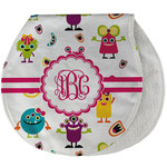Girly Monsters Burp Pad - Velour w/ Monogram