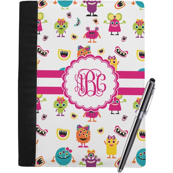 Custom Girly Monsters Notebook Padfolio - Large w/ Monogram