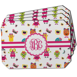 Girly Monsters Dining Table Mat - Octagon w/ Monogram