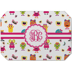 Girly Monsters Dining Table Mat - Octagon (Single-Sided) w/ Monogram