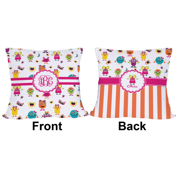Girly Monsters Outdoor Pillow - 16x16