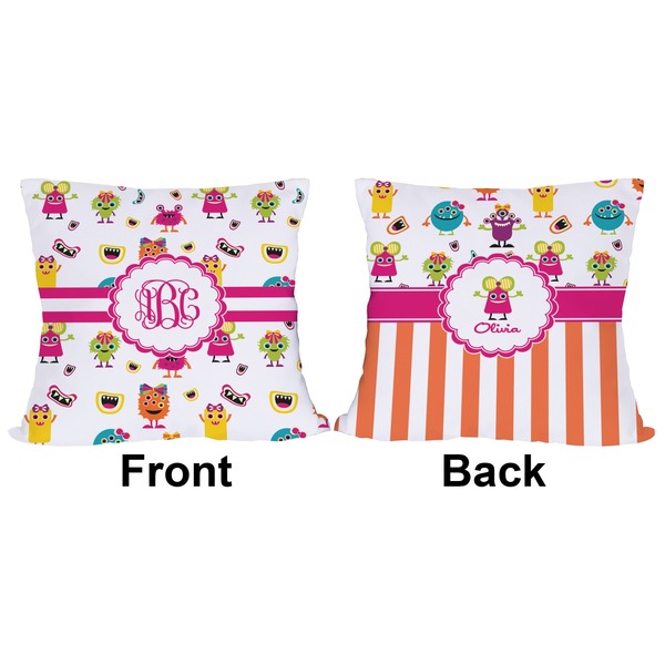 Girly Monsters Outdoor Pillow - 20x20
